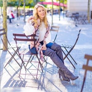 Over-the-Knee Grey Steve Madden Heeled Suede Boots